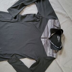 Nike Black and Gray Long Sleeve Tee